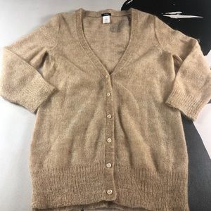 J. Crew Mohair Beige Wool Blend Cardigan
